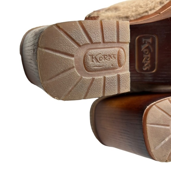 Korks Womens Lori Faux Fur Brown Chunky Platform Clogs Size 10 Boho Daisy Jones - Picture 12 of 15